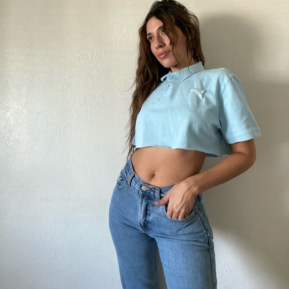 Baby blue crop top